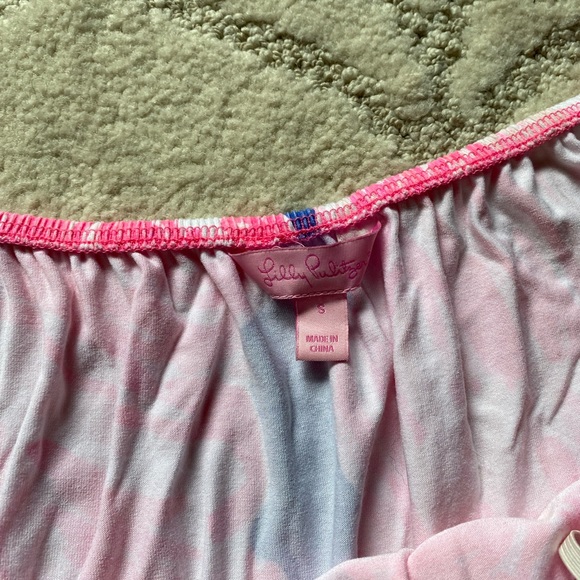 COPY - Lilly Pulitzer Lana off or on shoulder romper in beautiful Beach Bliss p… - Picture 4 of 7